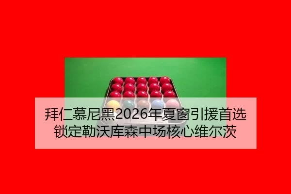 拜仁慕尼黑2026年夏窗引援首选 锁定勒沃库森中场核心维尔茨